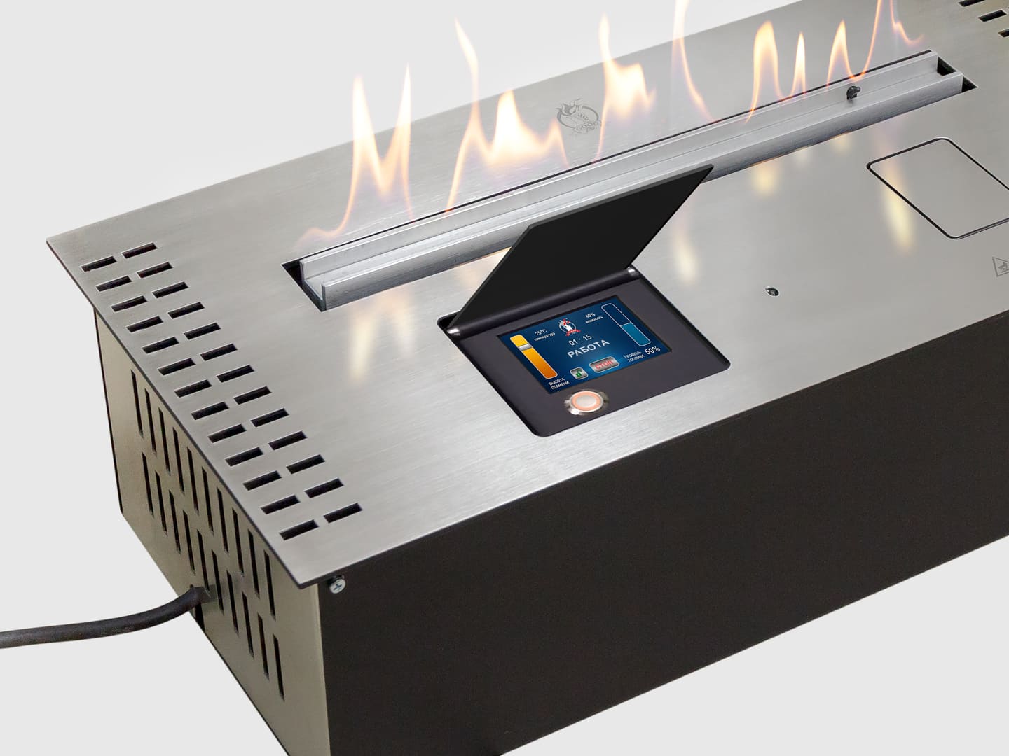 Автоматический биокамин Lux Fire Smart Flame 800 RC INOX по цене 310 970 руб.