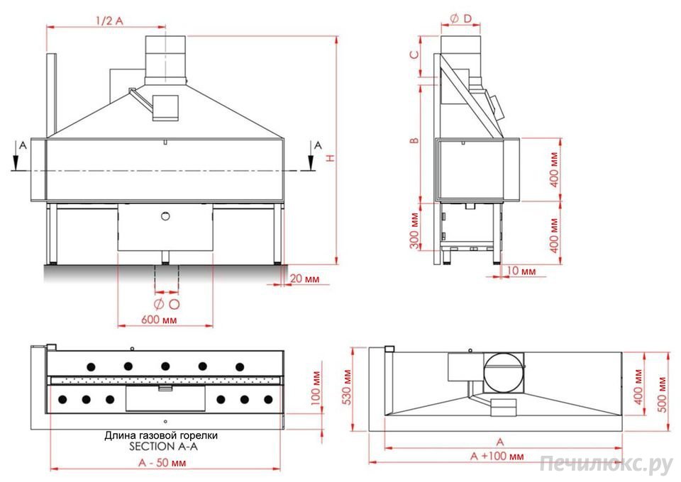 
Газовая топка Vero Design NI G8 H1 G