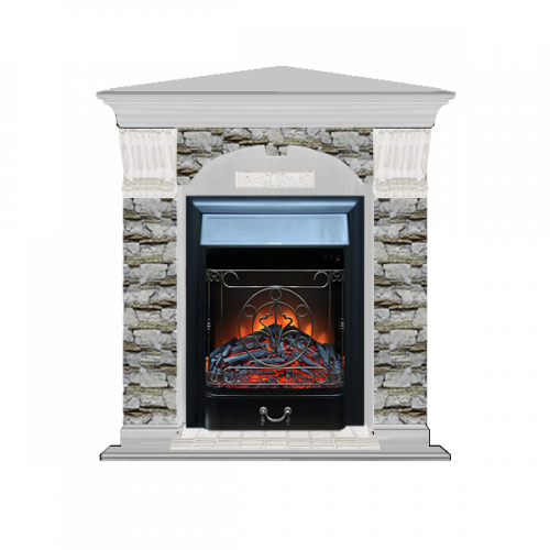 Арочный Алтай угловой (беленый дуб)+Majestic Black