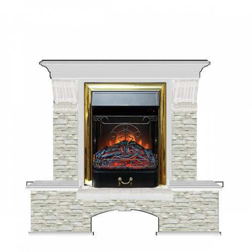 Бостон К Грот однотонный (беленый дуб)+Majestic Brass