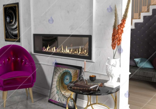 Встраиваемый сквозной очаг 1400 SappFire