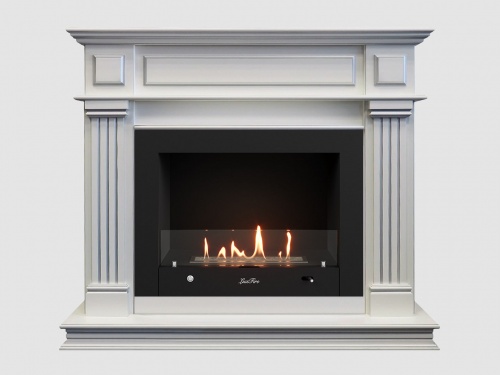 Каминный портал МДФ "Амелия 1200" с биокамином Lux Fire "Фаер Бокс 4 - 30" (белый)