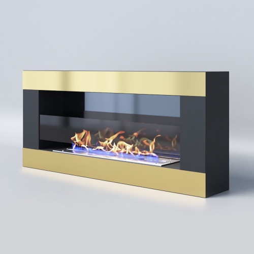 Биокамин "Русский огонь" Голд 900N настенный с защитным стеклом