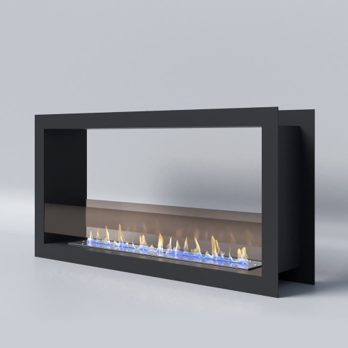 Биокамин "Русский огонь" Честер Сквозной 1000 встраиваемый с защитным стеклом