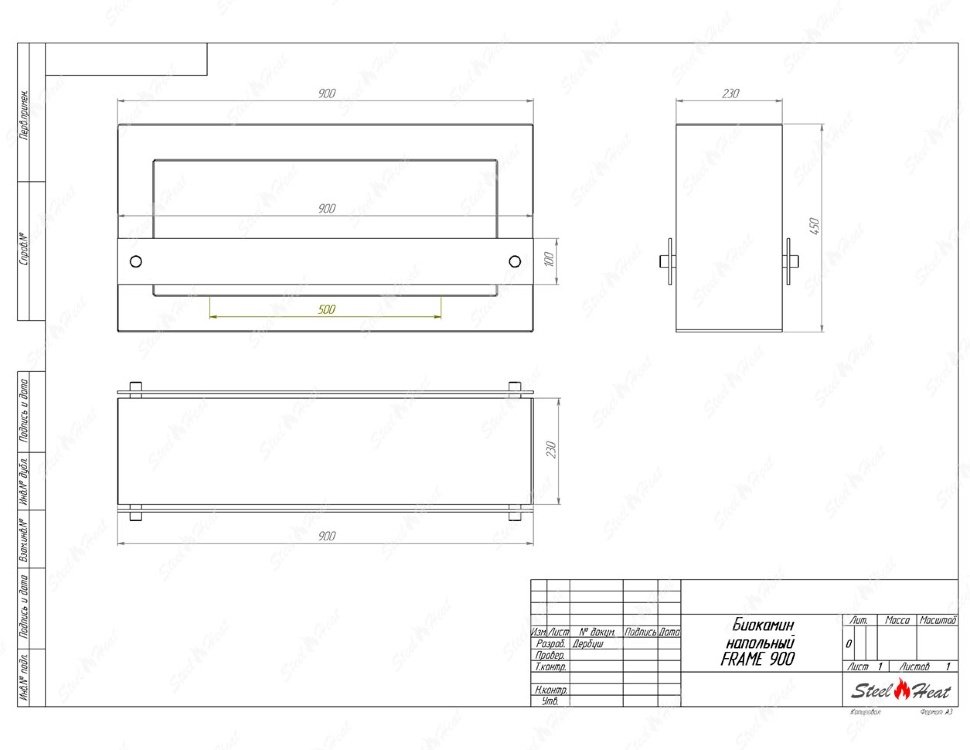 Биокамин SteelHeat FRAME ONE 900 красный по цене 44 100 руб.