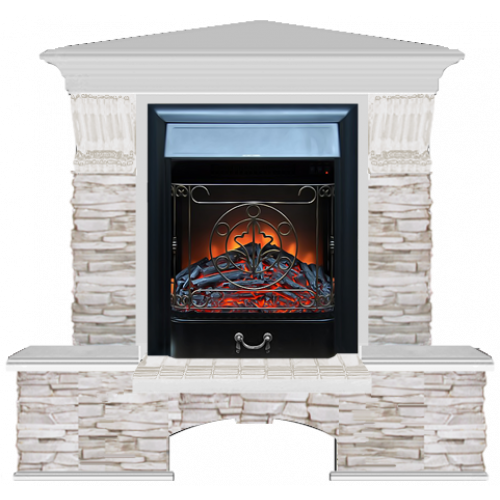 Бостон К Мисхор угловой (беленый дуб)+Majestic Black