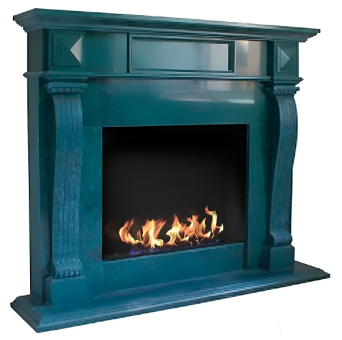 Биокамин в мраморном портале "Русский огонь" Quantum