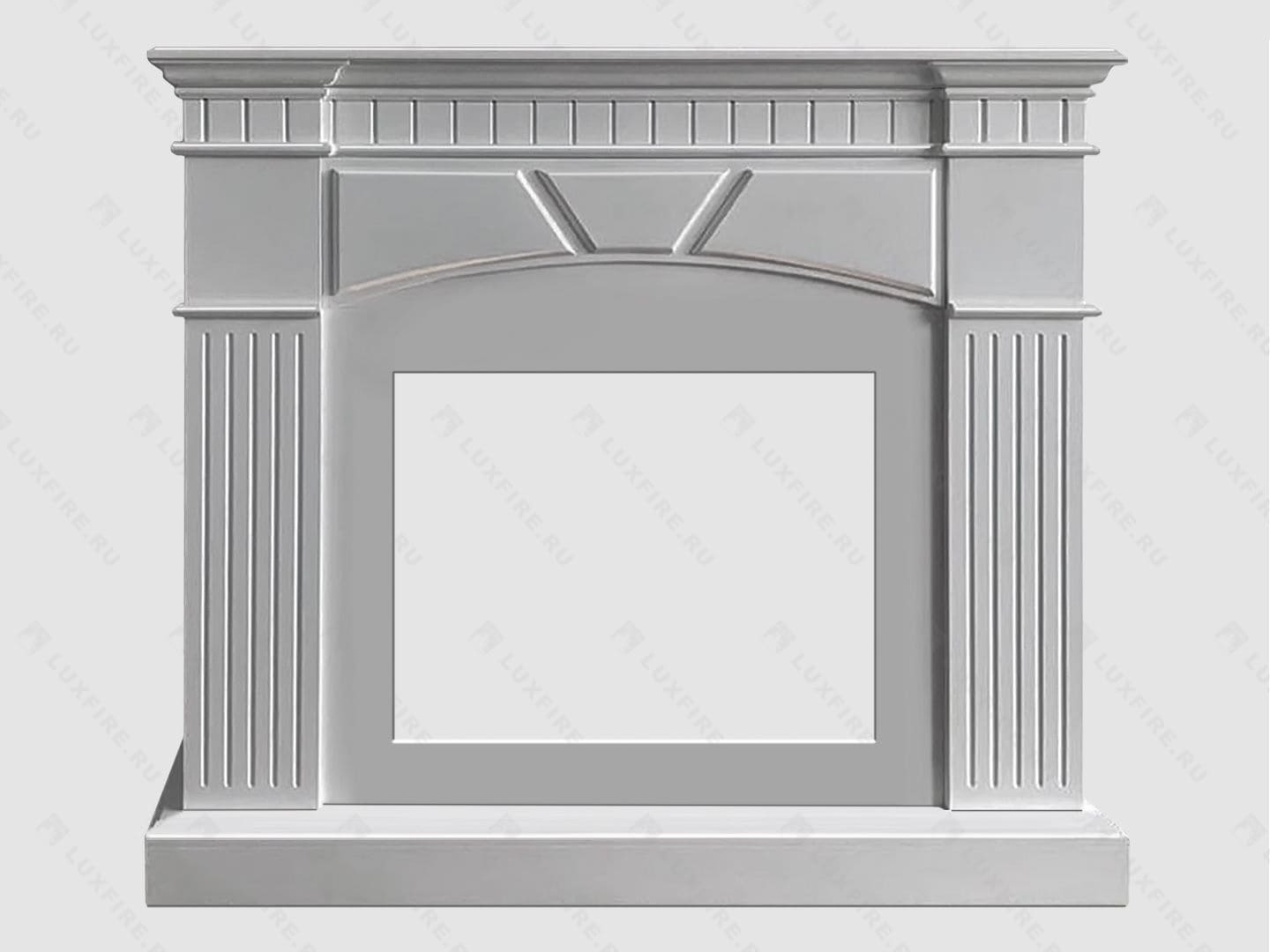 Каминный портал МДФ "Шервуд 1250" с биокамином Lux Fire "Фаер Бокс 3-33" (белый) по цене 112 800 руб.