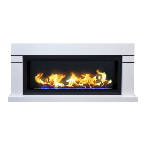 Биокамин в линейном портале "Русский огонь" Тоби с защитным и декоративным стеклом