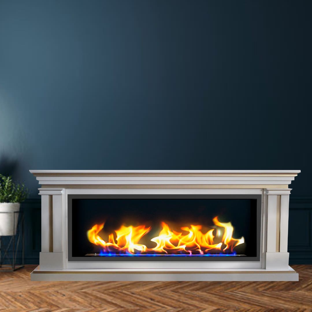 Биокамин в линейном портале "Русский огонь" Вермонт с декоративным стеклом (стемалитом) по цене 105 650 руб.