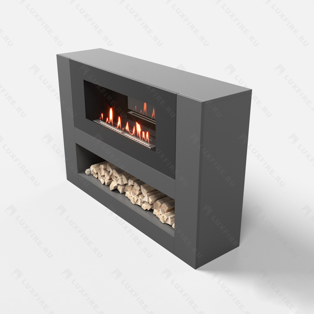 Тумба LUXFIRE с биокамином "Лукоморье" 1200 (графит) по цене 81 438 руб.
