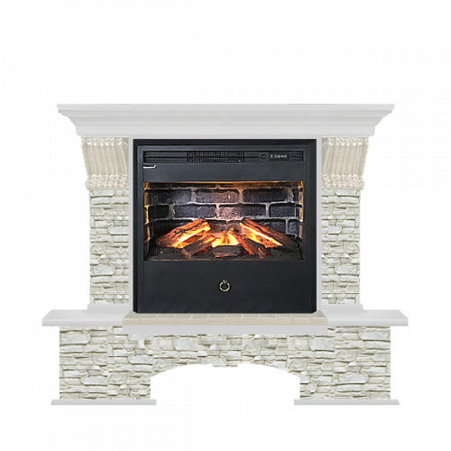 Бостон грот однотонный (белый)+Samba 3D