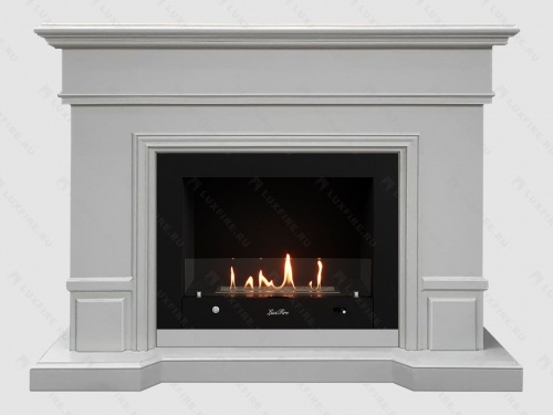 Каминный портал МДФ "Флоренция 1400" с биокамином Lux Fire "Фаер Бокс 4 - 33" (бежевый)