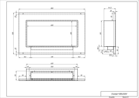 Биокамин "Русский огонь" Голд 800V встраиваемый (высота 500мм.) по цене 31 400 руб.