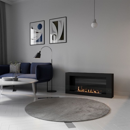 Биокамин SteelHeat WALL  LONG 1200 черный, стекло по цене 47 460 руб.