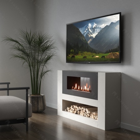Тумба LUXFIRE с биокамином "Лукоморье" 1200 (белая) по цене 81 438 руб.