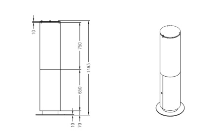 Напольный биокамин Spartherm Ebios-Fire Tower по цене 354 000 руб.