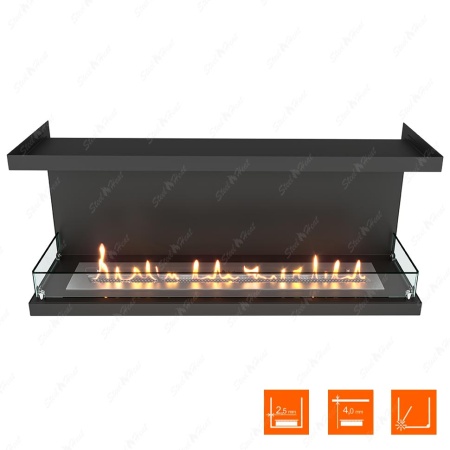 Биокамин фронтальный SteelHeat Leader 1100 стекло по цене 43 614 руб.