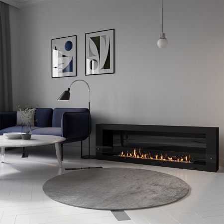 Биокамин SteelHeat WALL LONG 1800 черный по цене 69 090 руб.