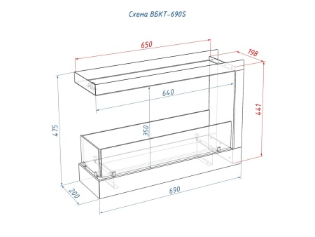 Встроенный биокамин Lux Fire Торцевой 690 S по цене 43 890 руб.